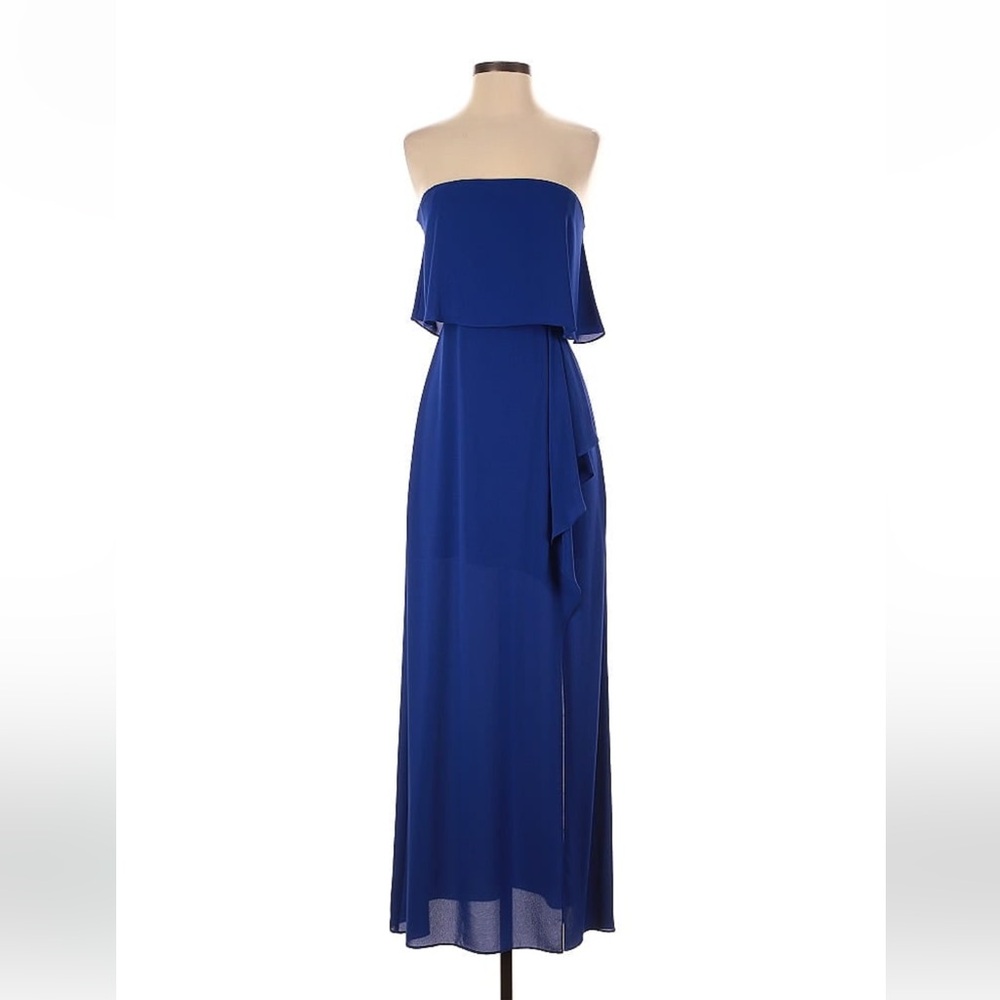 BCBGMaxAzria Royal Blue Strapless Maxi Dress
